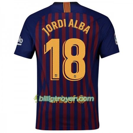 Billige Fotballdrakter FC Barcelona Jordi Alba 18 Hjemmedraktsett 2018/19 Kortermet